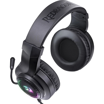 Наушники Redragon Hylas полноразмерные с микрофоном и RGB подсветкой игровые черные
