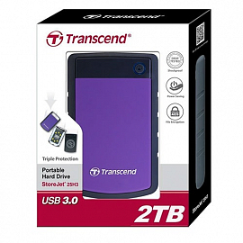 Внешний жесткий диск Transcend StoreJet 25H3 USB 3.0 2ТB фиолетовый