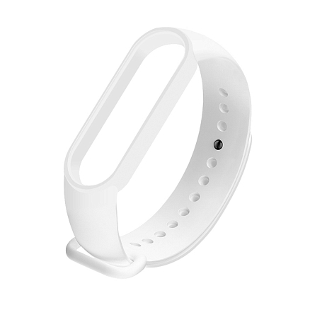 Сменный браслет для Xiaomi Mi Smart Band 5, 6 силиконовый белый