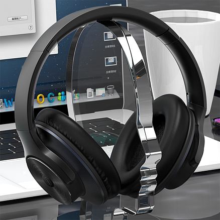 Наушники беспроводные Bluetooth WiWU Pilot One накладные с микрофоном и шумоподавлением черные