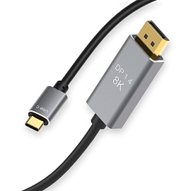 Кабель Type-C - DisplayPort (папа-папа) длина 2 м 8K 60Hz v1.4 