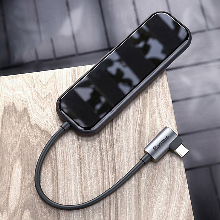 Хаб (разветвитель) Type-C - 3 х USB 3.0, HDMI 4K, Type-C PD Baseus Multi-functional серый