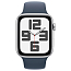 Умные часы Apple Watch SE 2 40 мм с синим силиконовым ремешком S/M серебристые
