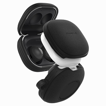 Чехол для наушников Samsung Galaxy Buds 2, Buds Live, Buds Pro гибридный Spigen Caseology Vault матовый черный