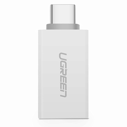 Переходник Type-C - USB 3.0 (папа - мама) Ugreen US173 белый