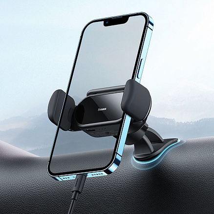 Держатель автомобильный на приборную панель Baseus Steel Cannon Pro черный