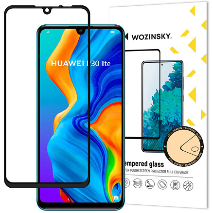 Защитное стекло для Huawei P30 Lite на весь экран противоударное Wozinsky Full Glue черное