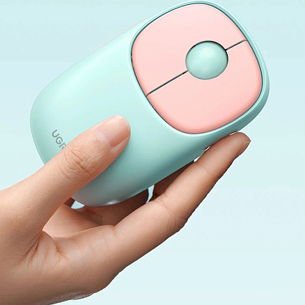 Мышь беспроводная оптическая Ugreen Fun+ MU102-15722 7 кнопок 4000 dpi мятно-розовая