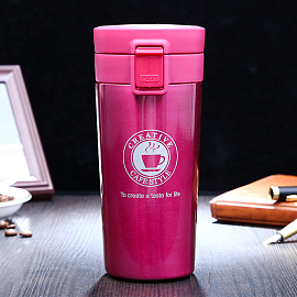 Термос (термобутылка) Cafe Style 380 мл розовый