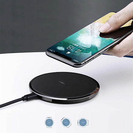 Беспроводная зарядка для телефона Ugreen CD176 (быстрая зарядка) черная