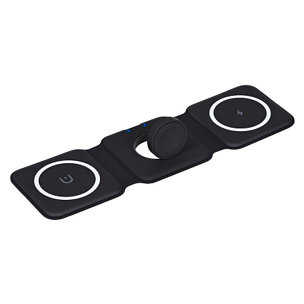 Беспроводная зарядка 3-в-1 MagSafe для телефона, Apple Watch и AirPods 15W TFN MagTrio QI14 черная