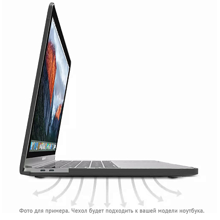 Чехол для Apple MacBook Pro 13 Touch Bar A1706, A1989, A2159, A2251, A2289, A2338, Pro 13 A1708 гибридный WiWU iShield TPU Frame прозрачно-серый
