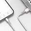 Кабель USB - Lightning для зарядки iPhone 1 м 2.4А плетеный Baseus Cafule Metal Data бело-серебристый