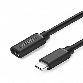Кабель-удлинитель Type-C (Thunderbolt 3) - Type-C (папа - мама) длина 0,5 м 3A 20V 4K 60Hz Ugreen 40574 черный