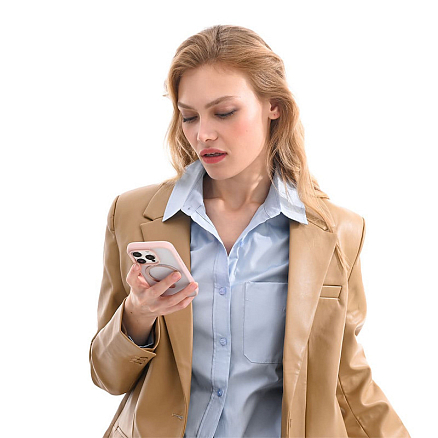 Чехол для телефона uBear Clip Mag для iPhone 15 Pro (розовый)