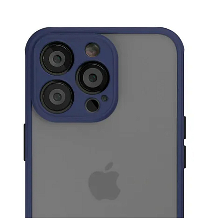 Чехол для iPhone 13 Pro гибридный VLP Matte Case матовый прозрачно-синий