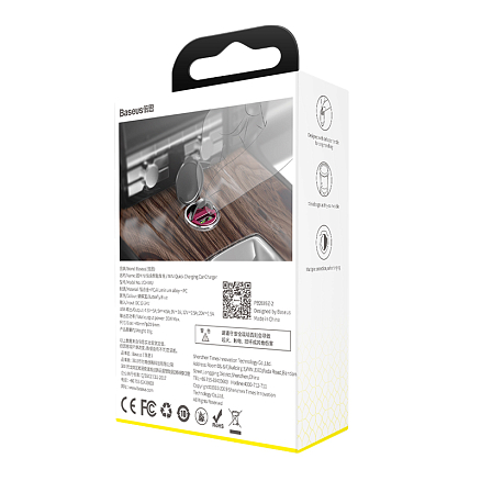 Зарядное устройство автомобильное USB 5А 30W Baseus Tiny Star Mini (быстрая зарядка QC 3.0) розовое
