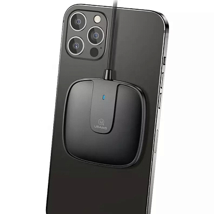 Беспроводная магнитная зарядка MagSafe для iPhone 15W Usams US-CD153 черная