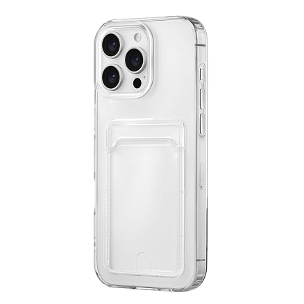 Чехол для iPhone 16 Pro гелевый с карманом для карты Rocket Clear Plus прозрачный