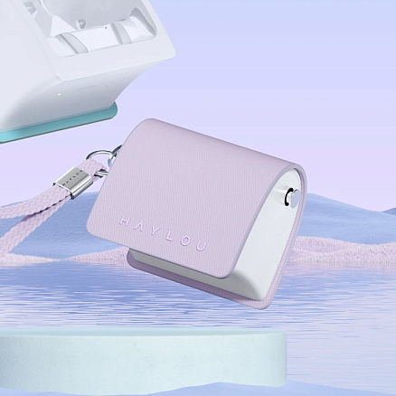 Наушники TWS беспроводные Bluetooth Haylou Lady Bag (цепочка) ANC вакуумные с микрофоном и активным шумоподавлением фиолетовые