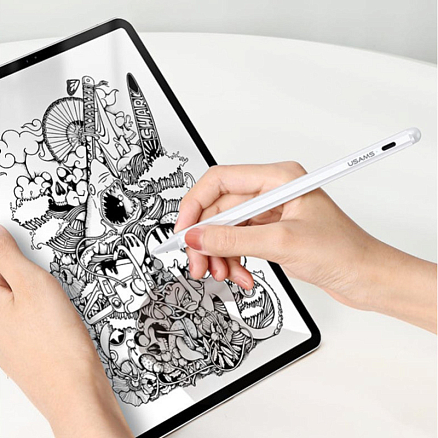 Стилус активный для Apple iPad тонкий 1,2 мм Usams ZB135 белый