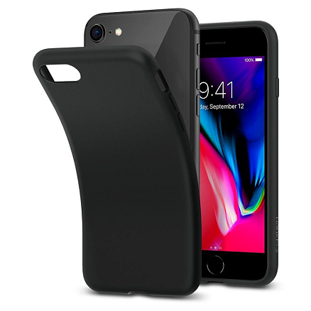 Чехол для iPhone 7, 8 гелевый ультратонкий Spigen SGP Liquid Crystal черный матовый