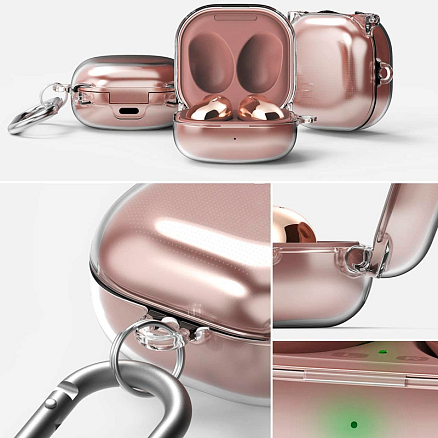 Чехол для наушников Samsung Galaxy Buds Live, Buds Pro пластиковый Ringke Hinge прозрачный