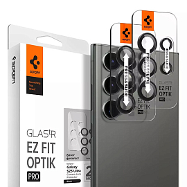 Защитное стекло на камеру для Samsung Galaxy S23 Ultra Spigen Glas.TR EZ Fit Optik Pro черное 2 шт.