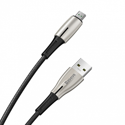 Кабель USB - MicroUSB для зарядки 0,5 м 4А плетеный Baseus Waterdrop (быстрая зарядка) черный