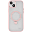 Чехол для iPhone 15 гибридный с подставкой uBear Clip Mag Magsafe прозрачно-розовый