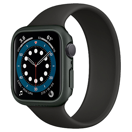Чехол для Apple Watch 44 мм пластиковый тонкий Spigen Thin Fit хаки