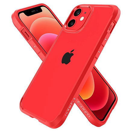 Чехол для iPhone 12 Mini гибридный Spigen SGP Ultra Hybrid прозрачно-красный