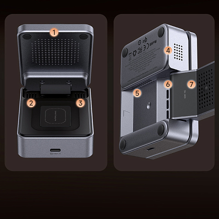 Беспроводная зарядка 3-в-1 MagSafe для телефона, Apple Watch и AirPods McDodo CH-5192 22.5W серая