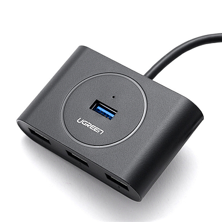 USB 3.0 HUB (разветвитель) на 4 порта Ugreen CR113 с питанием MicroUSB черный