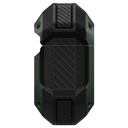 Чехол для наушников AirPods 3 силиконовый с карабином Spigen Tough Armor хаки