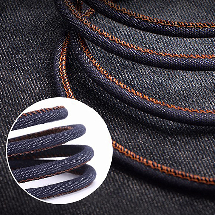 Кабель USB - Lightning для зарядки iPhone 1 м 2.4А MFi джинсовый Ugreen US247 синий