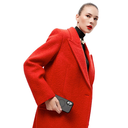 Чехол для iPhone 16 гибридный uBear Cloud Mag Magsafe прозрачно-черный