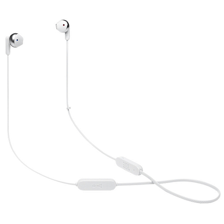 Наушники беспроводные Bluetooth JBL Tune 215BT вкладыши с микрофоном и пультом белые