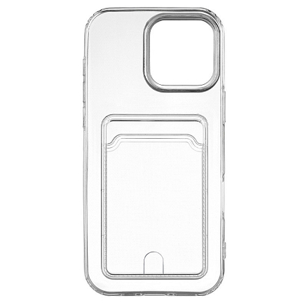 Чехол для iPhone 16 Pro Max гелевый с карманом для карты Rocket Clear Plus прозрачный