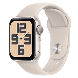 Умные часы Apple Watch SE 2 44 мм (алюминиевый корпус, звездный свет/звездный свет, спортивный силиконовый ремешок M/L)