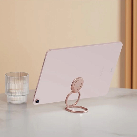 Держатель для телефона на палец Baseus Rails розовое золото