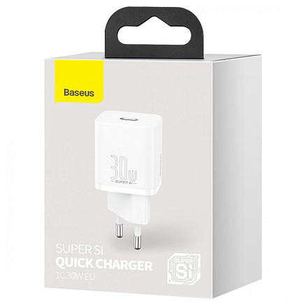 Зарядное устройство сетевое Type-C 30W Baseus Super Si Pro CCSUP-J02 (быстрая зарядка PD) белое