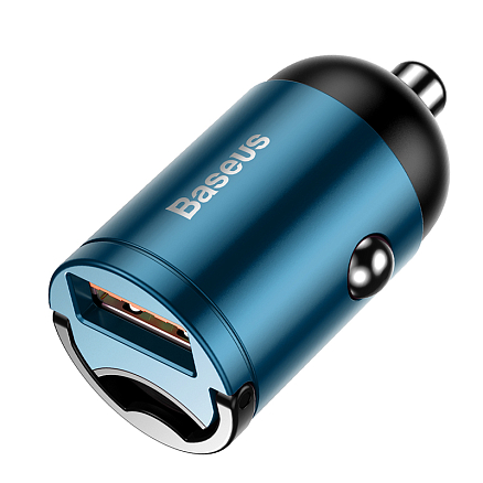Зарядное устройство автомобильное USB 5А 30W Baseus Tiny Star Mini (быстрая зарядка QC 3.0) синее