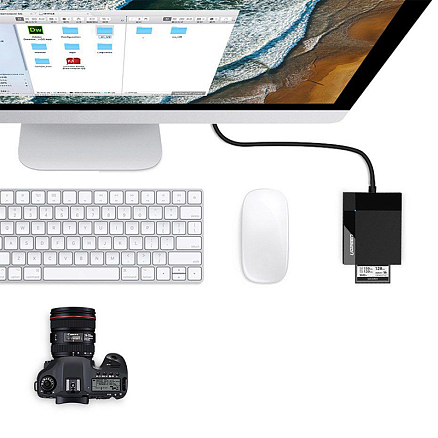 Картридер USB 3.0 универсальный длина 1 м Ugreen CR125 черный