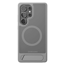 Чехол для Samsung Galaxy S25 гибридный с подставкой VLP Reels Magsafe прозрачно-серый