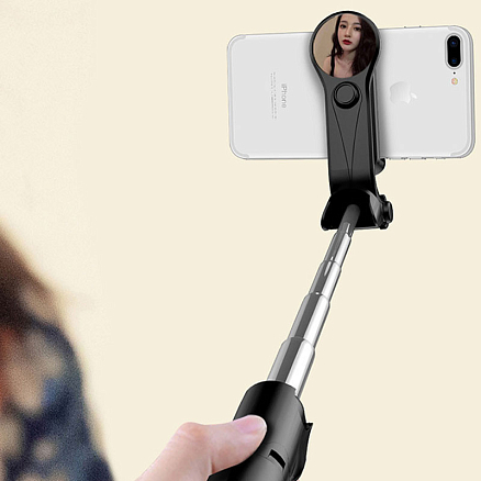 Монопод (палка для селфи) Bluetooth с кнопкой, треногой и подсветкой Nova XT13S черный