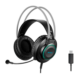 Наушники A4Tech Fstyler FH200U для компьютера полноразмерные с микрофоном USB черные