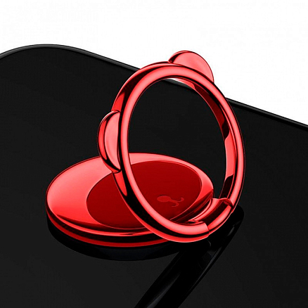 Держатель для телефона на палец Baseus Bear красный