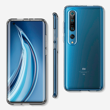 Чехол для Xiaomi Mi 10, Mi 10 Pro гелевый ультратонкий Spigen SGP Liquid Crystal прозрачный