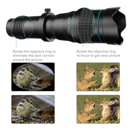 Объектив для телефона универсальный Telephoto 36Х со штативом Apexel APL-JS36